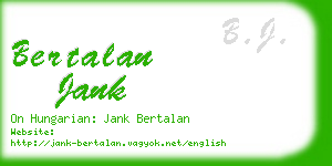 bertalan jank business card